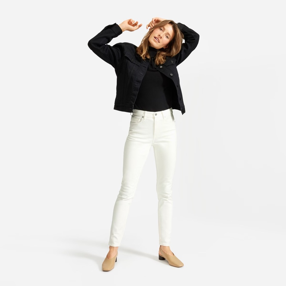 Everlane The High Rise White Skinny Jeans